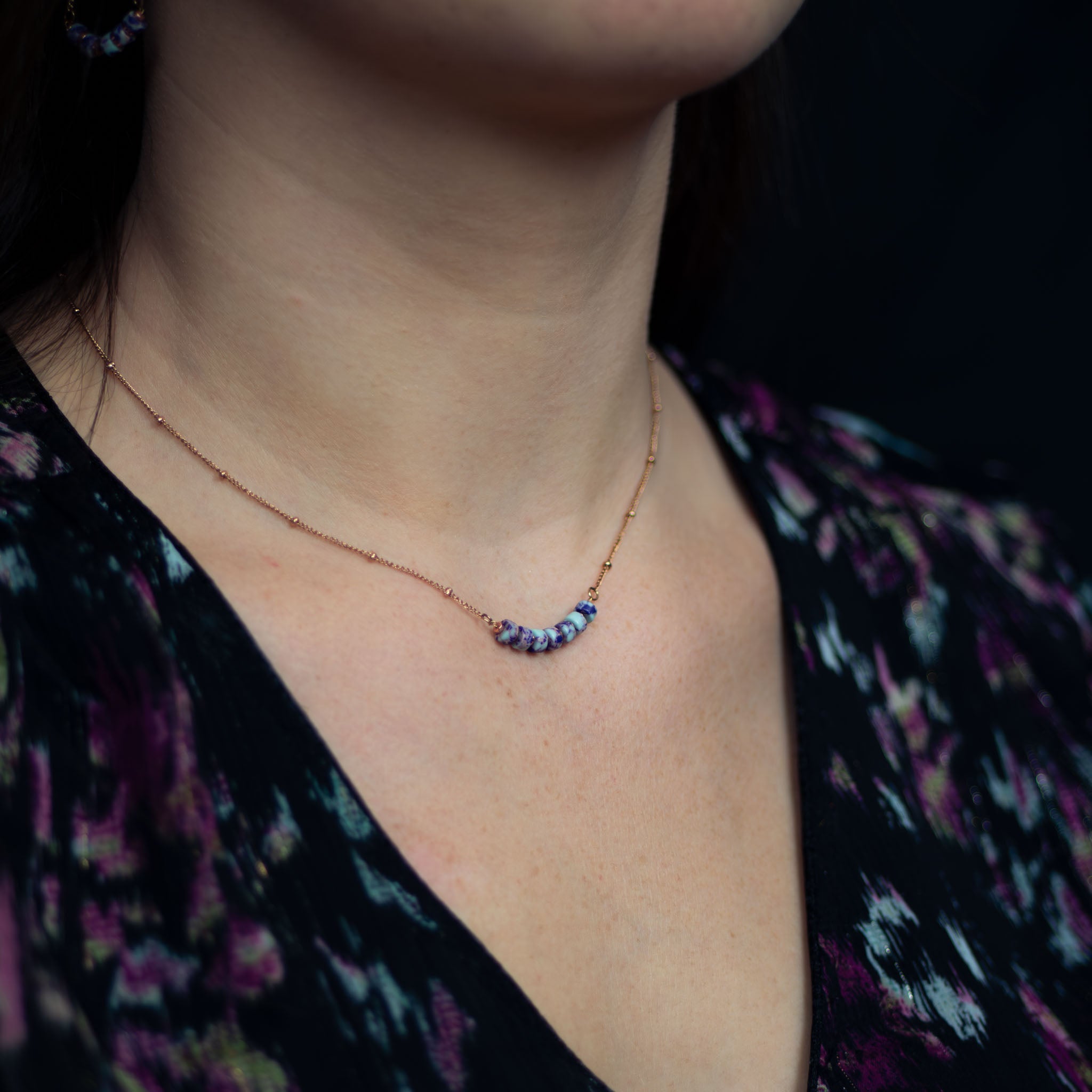 Collier PIANA en pierres Jaspe - SLOYA